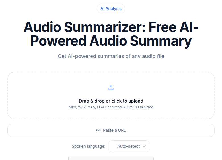 The CATT audio summarizer processes your transcript and pulls key points without manual review