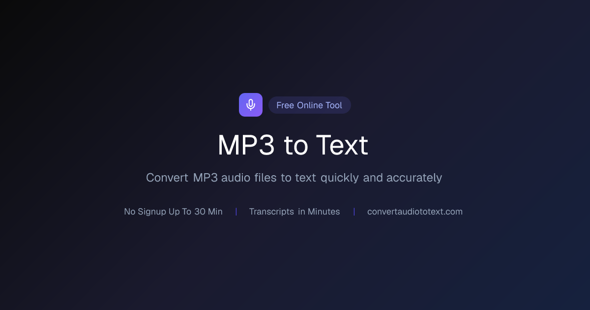 MP3 to Text: Free Online Tool | ConvertAudioToText